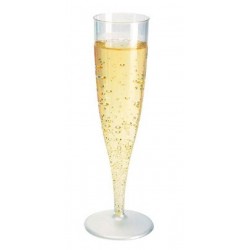 10 Flûtes à Champagne Cristal Jetable en Plastique 10 cl /