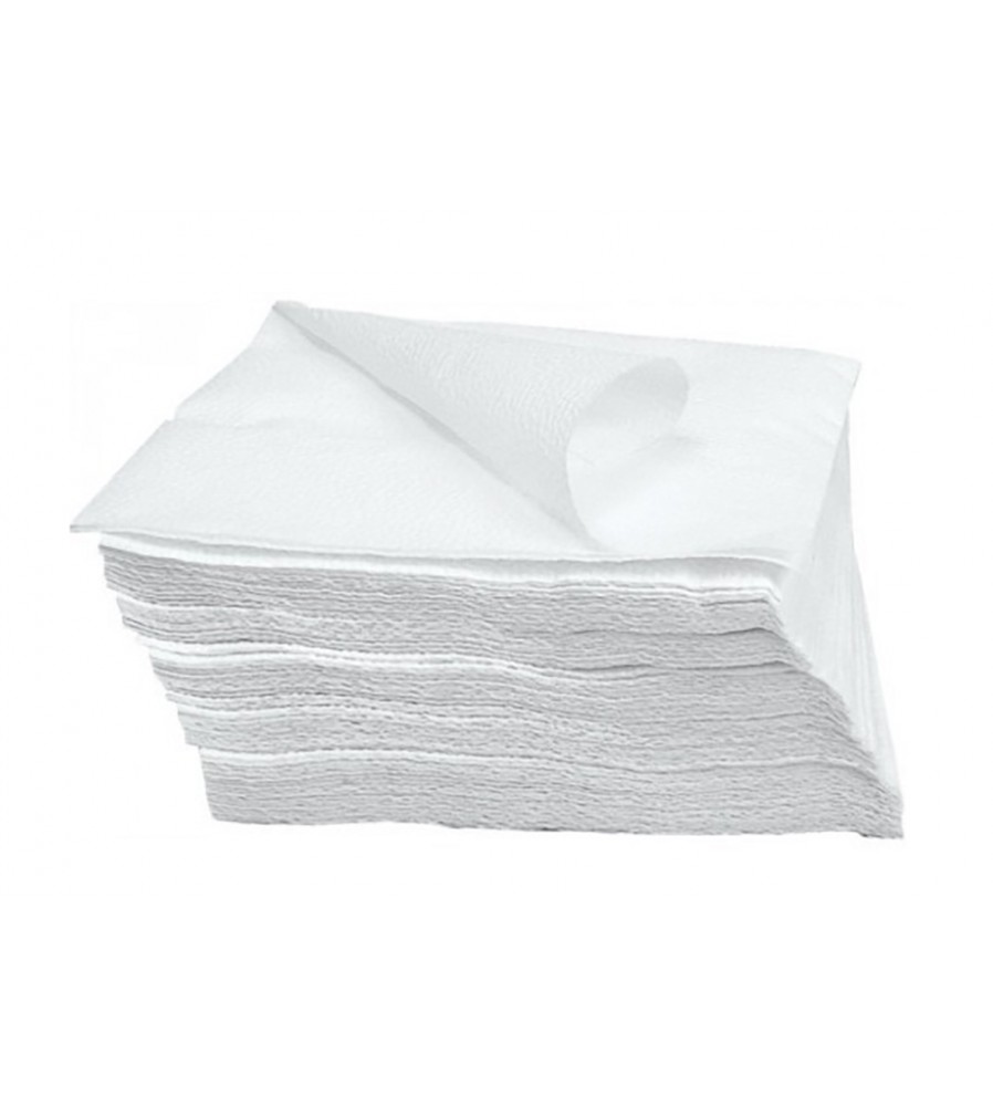 Serviettes ouate blanche - 2 plis - 48 x 48 cm