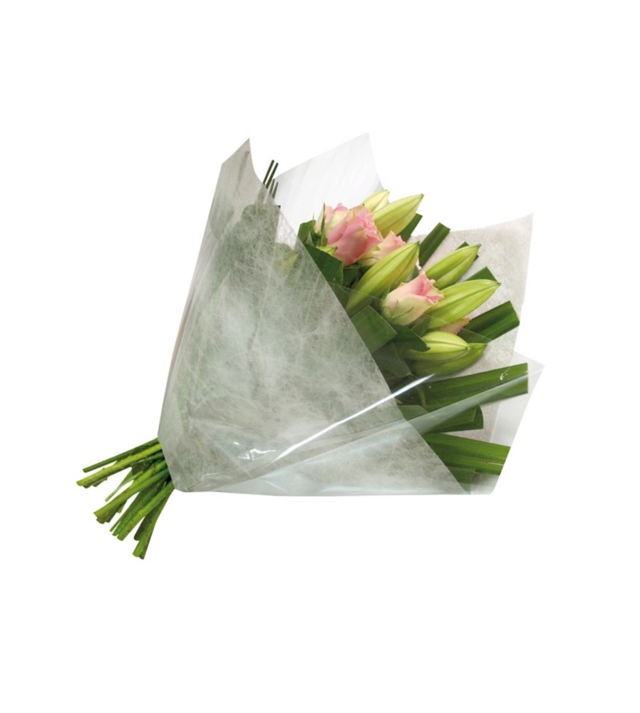 Film transparent neutre bouquets de fleurs