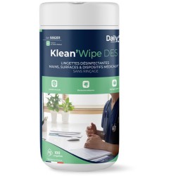 KLEAN'WIPE DES Lingettes désinfectantes DAILYK PREMIUM - Boite de 100