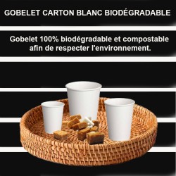 Accessoires pour Gobelet en Carton Blanc 280ml (9Oz) avec couvercle Noir  ToGo - Paquet 50 unités
