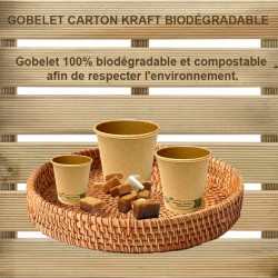 50 Gobelets Carton/ PLA 10cl biodégradable - compostable