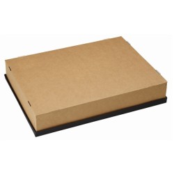 Couvercle kraft pour grand plateau en carton rigide noir..-Labo plus-Oxtal