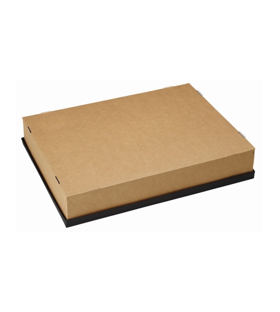 Couvercle kraft pour grand plateau en carton rigide noir..-Labo plus-Oxtal Couvercle kraft pour grand plateau en carton rigide noir..-Labo plus-Oxtal