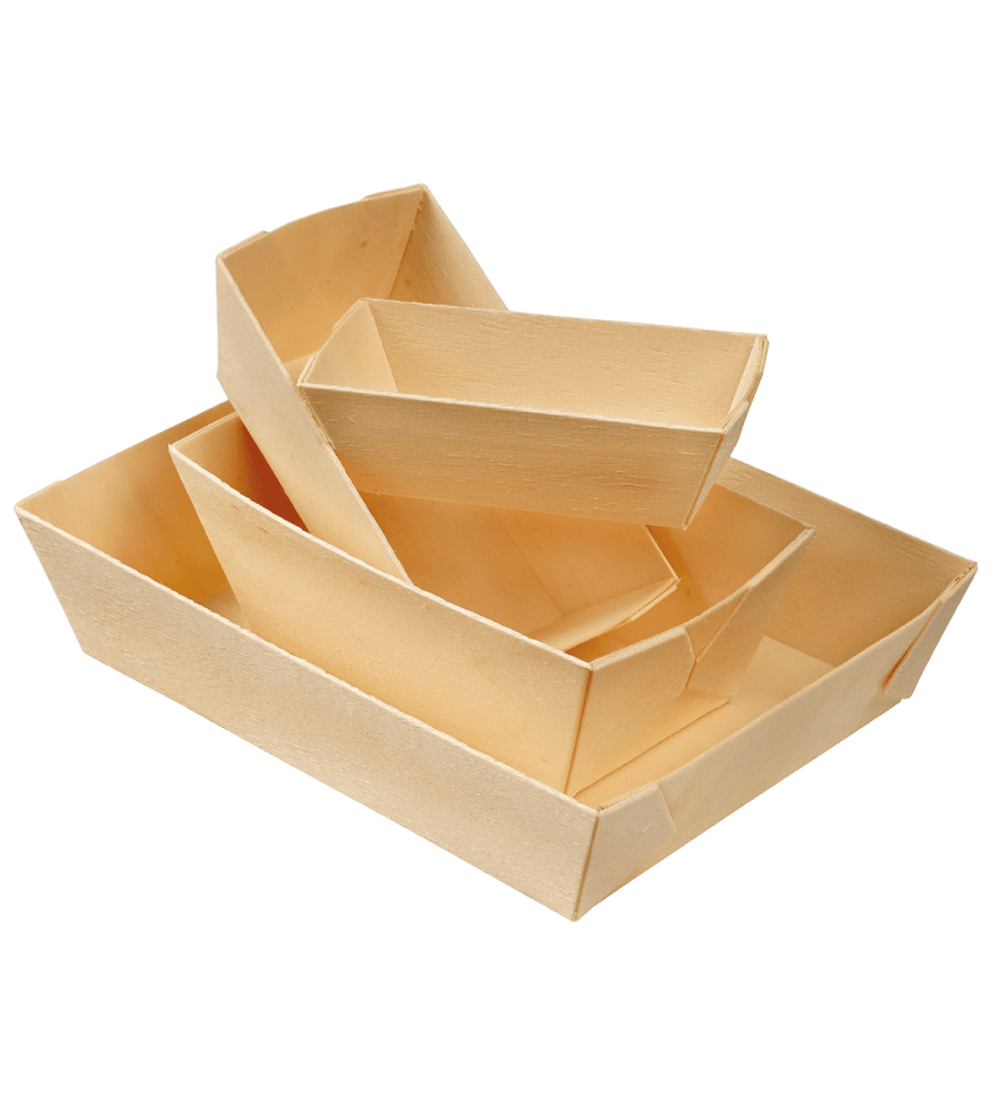 Barquette rectangle en bois avec papier sulfurisé. - Labo plus - Barquette rectangle en bois avec papier sulfurisé. - Labo plus -