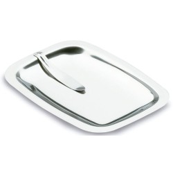 Plateau porte-addition inox avec pince.-Labo plus